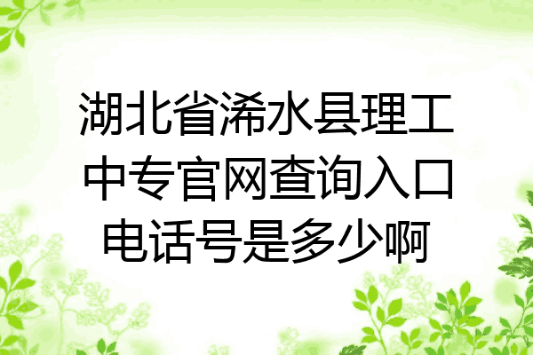 湖北省浠水县理工中专官网查询入口电话号是多少啊