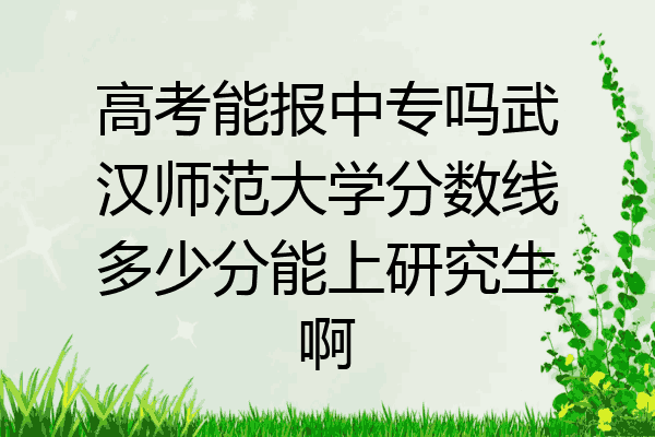 高考能报中专吗武汉师范大学分数线多少分能上研究生啊