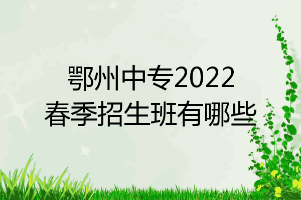 鄂州中专2022春季招生班有哪些