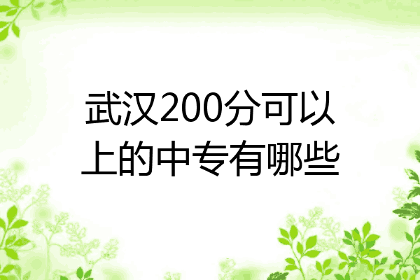 武汉200分可以上的中专有哪些