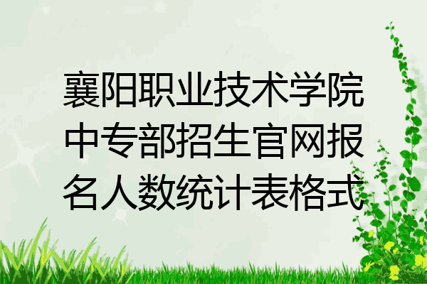 襄阳职业技术学院中专部招生官网报名人数统计表格式
