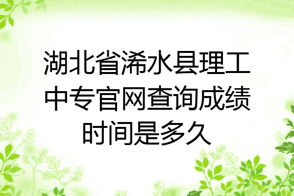 湖北省浠水县理工中专官网查询成绩时间是多久