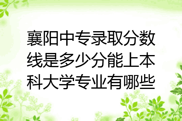 襄阳中专录取分数线是多少分能上本科大学专业有哪些