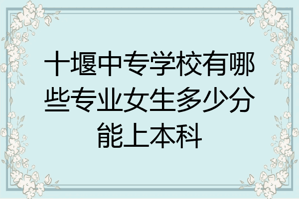 十堰中专学校有哪些专业女生多少分能上本科