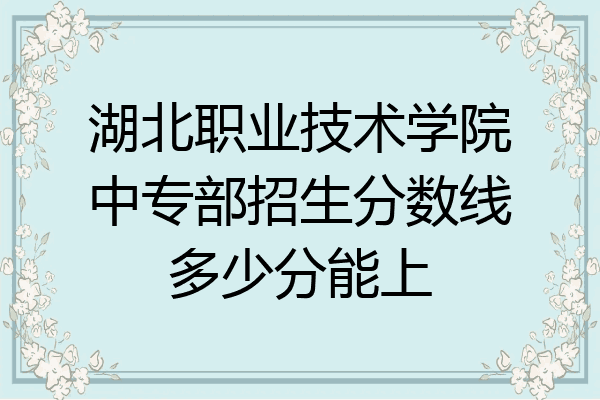 湖北职业技术学院中专部招生分数线多少分能上