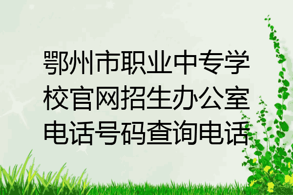 鄂州市职业中专学校官网招生办公室电话号码查询电话