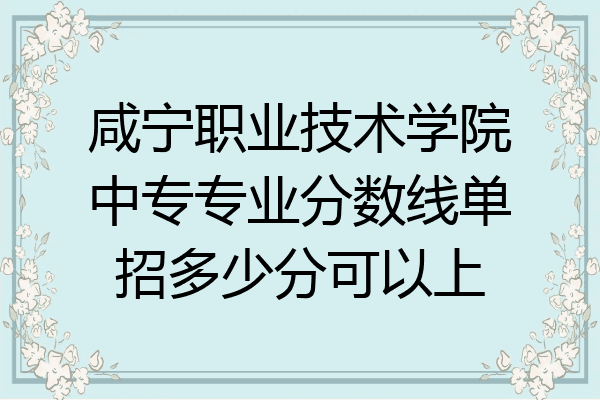 咸宁职业技术学院中专专业分数线单招多少分可以上