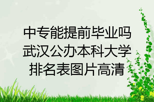 中专能提前毕业吗武汉公办本科大学排名表图片高清