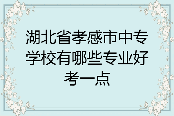 湖北省孝感市中专学校有哪些专业好考一点