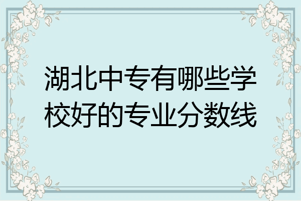 湖北中专有哪些学校好的专业分数线