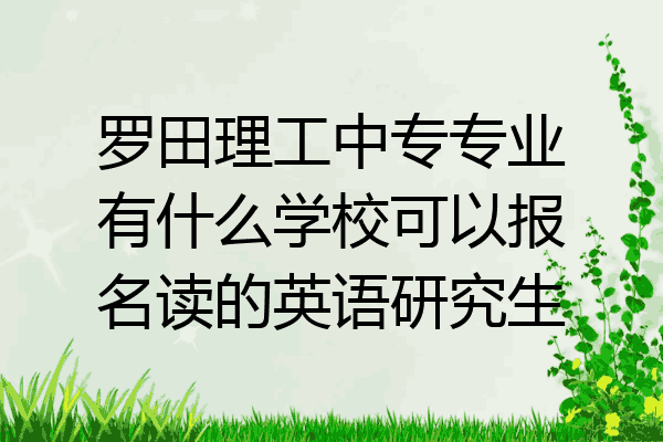 罗田理工中专专业有什么学校可以报名读的英语研究生