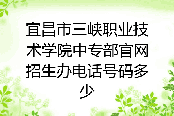 宜昌市三峡职业技术学院中专部官网招生办电话号码多少
