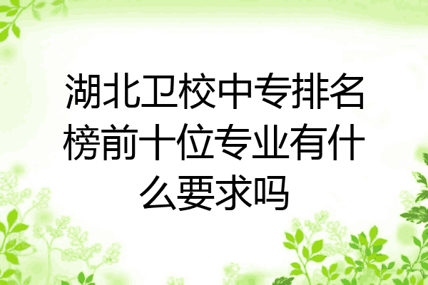 湖北卫校中专排名榜前十位专业有什么要求吗