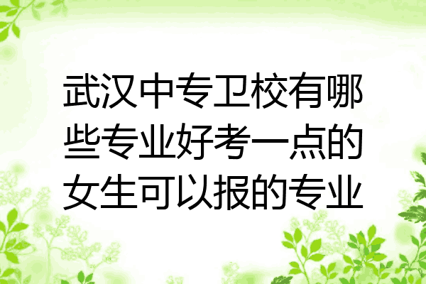 武汉中专卫校有哪些专业好考一点的女生可以报的专业