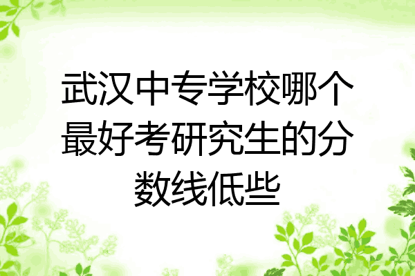 武汉中专学校哪个最好考研究生的分数线低些
