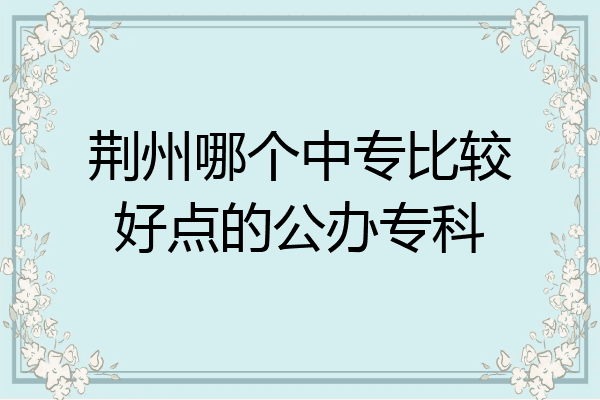 荆州哪个中专比较好点的公办专科
