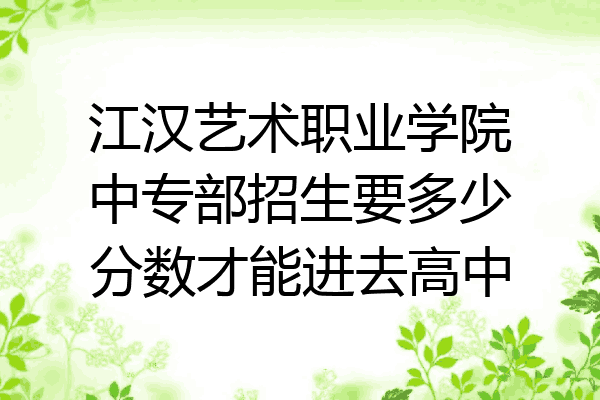 江汉艺术职业学院中专部招生要多少分数才能进去高中
