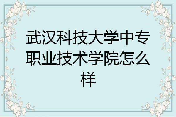 武汉科技大学中专职业技术学院怎么样