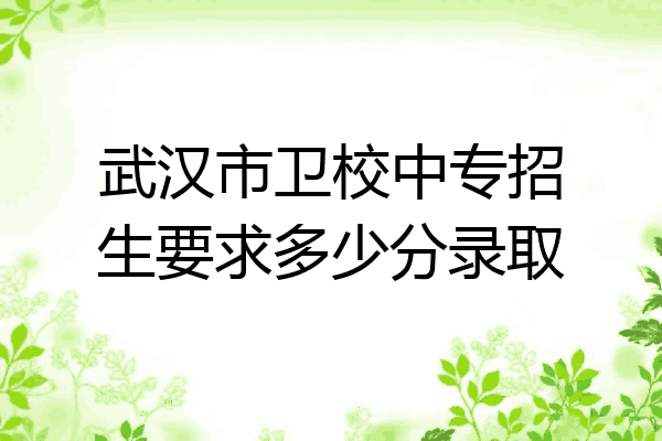 武汉市卫校中专招生要求多少分录取