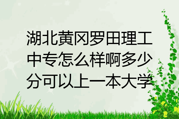 湖北黄冈罗田理工中专怎么样啊多少分可以上一本大学