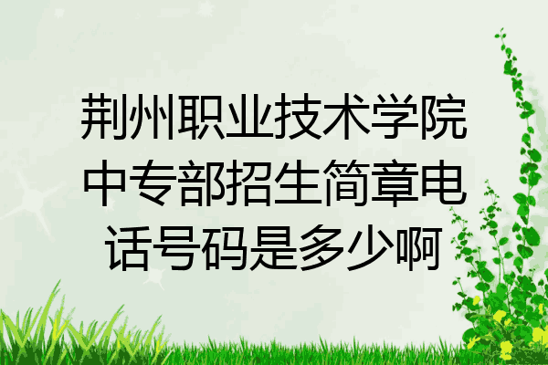 荆州职业技术学院中专部招生简章电话号码是多少啊