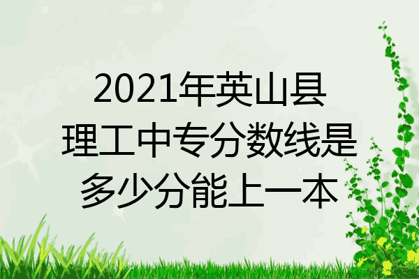 2021年英山县理工中专分数线是多少分能上一本