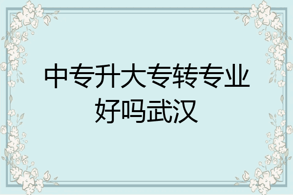 中专升大专转专业好吗武汉