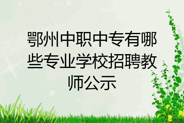鄂州中职中专有哪些专业学校招聘教师公示