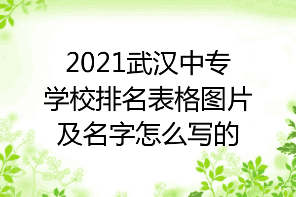 2021武汉中专学校排名表格图片及名字怎么写的