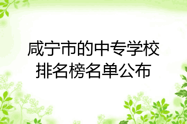 咸宁市的中专学校排名榜名单公布