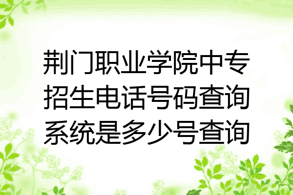 荆门职业学院中专招生电话号码查询系统是多少号查询