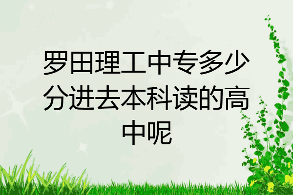 罗田理工中专多少分进去本科读的高中呢
