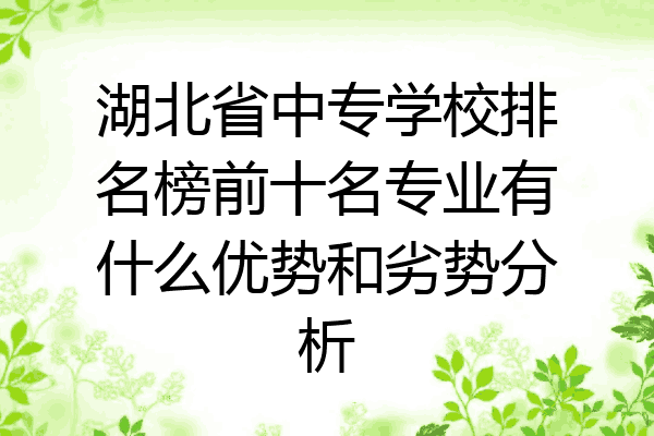 湖北省中专学校排名榜前十名专业有什么优势和劣势分析