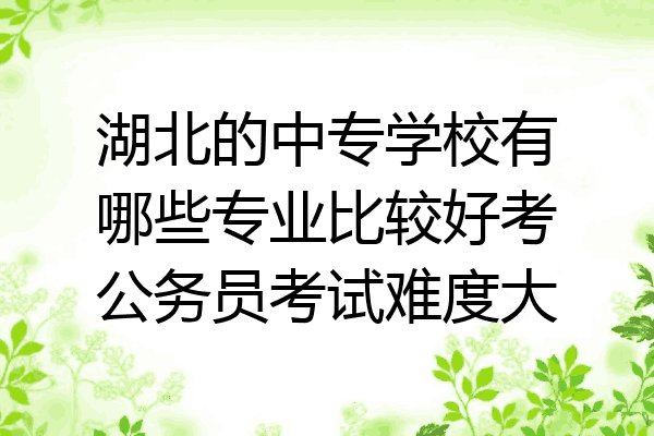 湖北的中专学校有哪些专业比较好考公务员考试难度大