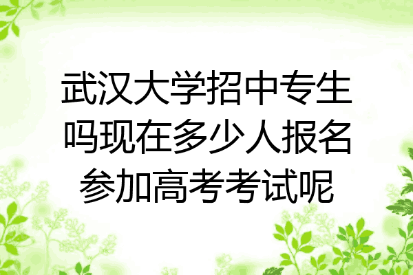 武汉大学招中专生吗现在多少人报名参加高考考试呢