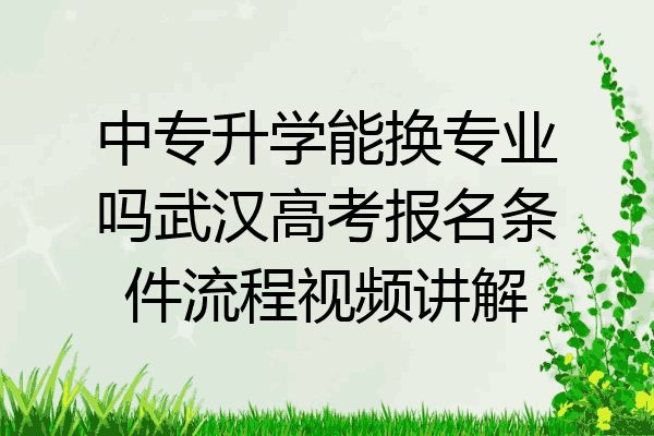 中专升学能换专业吗武汉高考报名条件流程视频讲解