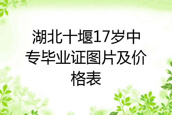 湖北十堰17岁中专毕业证图片及价格表