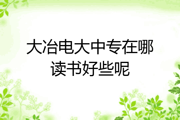 大冶电大中专在哪读书好些呢