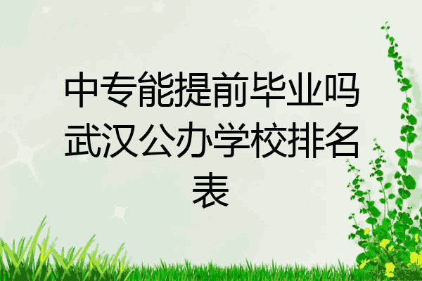 中专能提前毕业吗武汉公办学校排名表