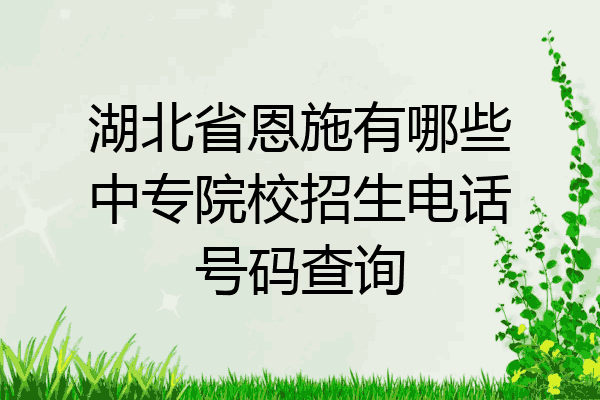 湖北省恩施有哪些中专院校招生电话号码查询