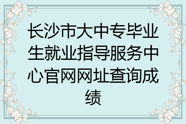 长沙市大中专毕业生就业指导服务中心官网网址查询成绩