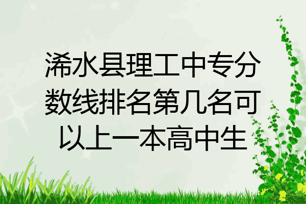 浠水县理工中专分数线排名第几名可以上一本高中生
