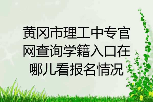 黄冈市理工中专官网查询学籍入口在哪儿看报名情况