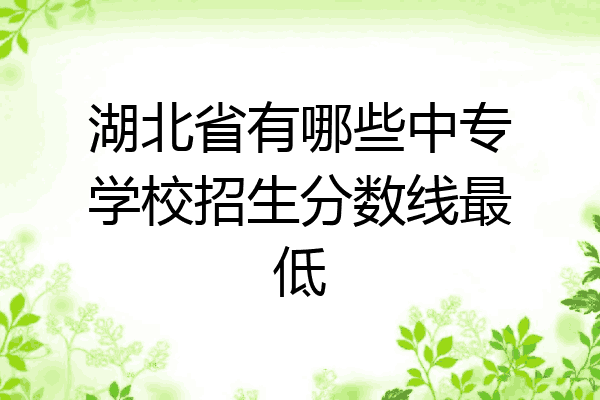 湖北省有哪些中专学校招生分数线最低