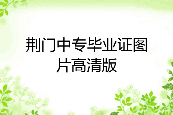 荆门中专毕业证图片高清版