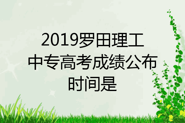 2019罗田理工中专高考成绩公布时间是