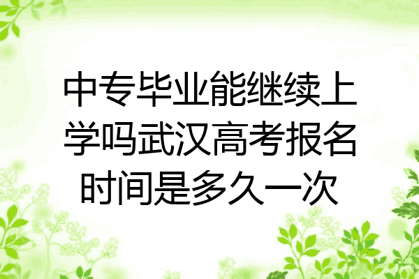 中专毕业能继续上学吗武汉高考报名时间是多久一次