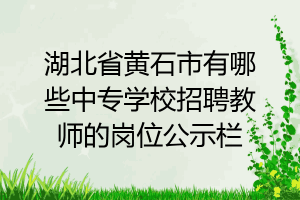 湖北省黄石市有哪些中专学校招聘教师的岗位公示栏