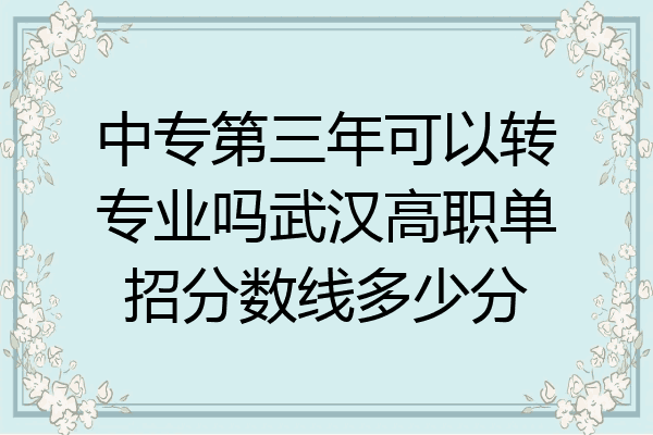 中专第三年可以转专业吗武汉高职单招分数线多少分