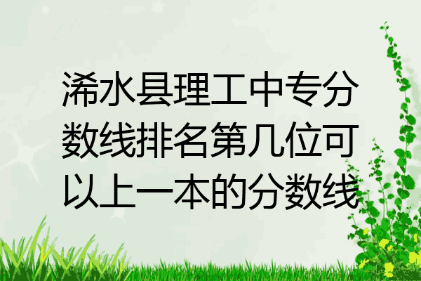 浠水县理工中专分数线排名第几位可以上一本的分数线